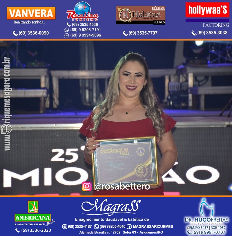 DESTAQUE 2021 - 25º PRÊMIO LEÃO - Realização Lions Clube Ariquemes Canaã Galera & Homenageados