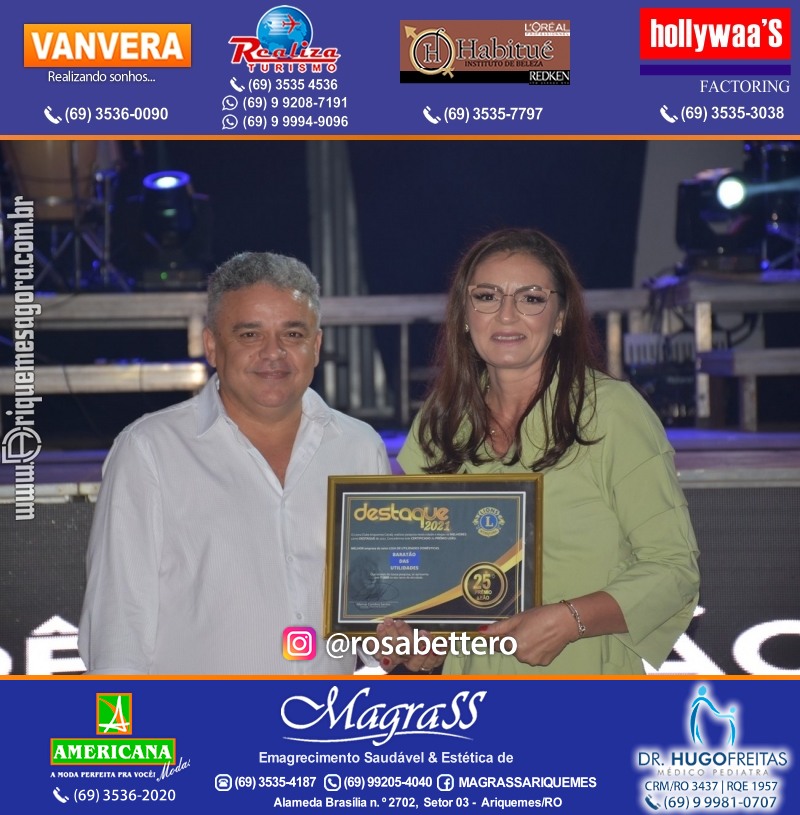 DESTAQUE 2021 - 25º PRÊMIO LEÃO - Realização Lions Clube Ariquemes Canaã Galera & Homenageados