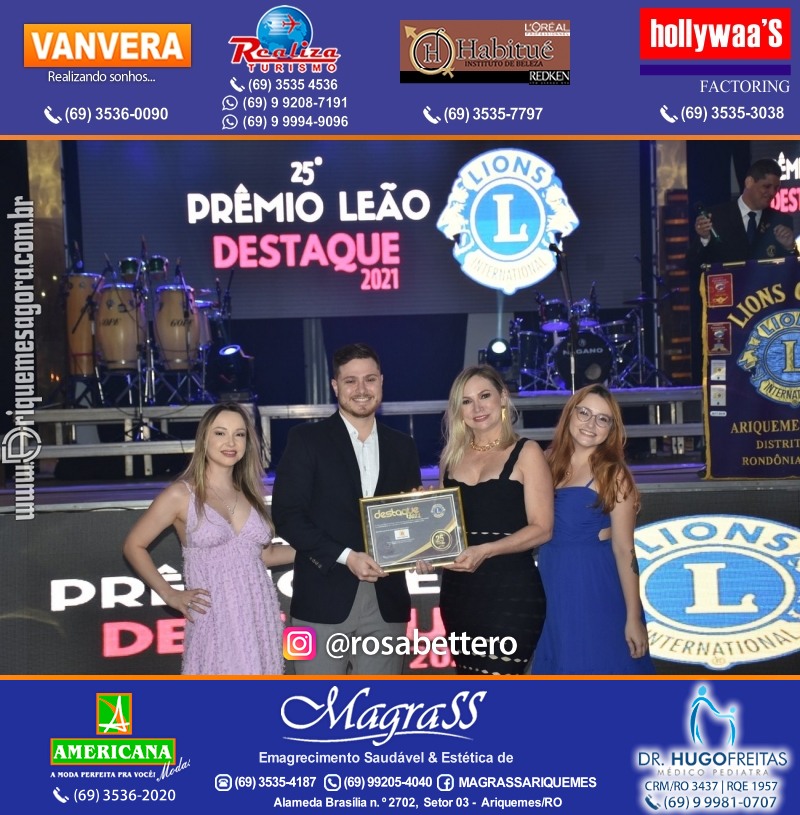 DESTAQUE 2021 - 25º PRÊMIO LEÃO - Realização Lions Clube Ariquemes Canaã Galera & Homenageados