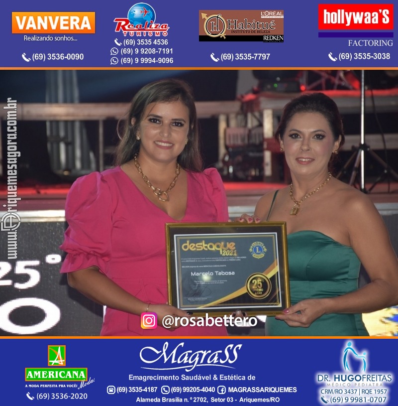 DESTAQUE 2021 - 25º PRÊMIO LEÃO - Realização Lions Clube Ariquemes Canaã Galera & Homenageados