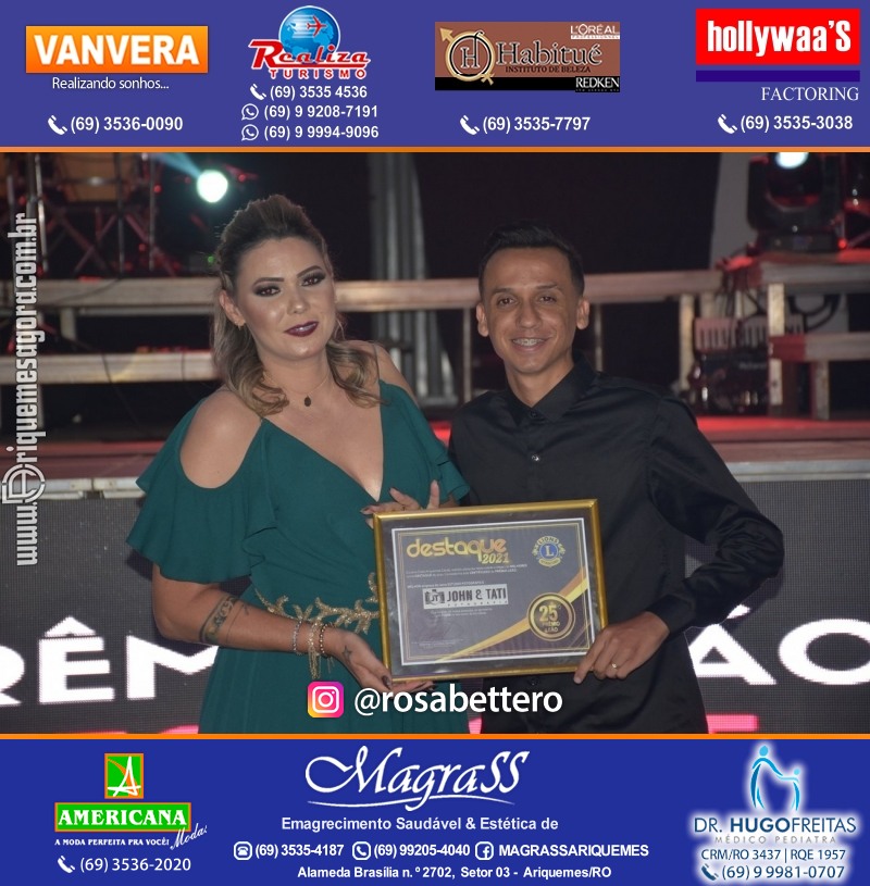 DESTAQUE 2021 - 25º PRÊMIO LEÃO - Realização Lions Clube Ariquemes Canaã Galera & Homenageados