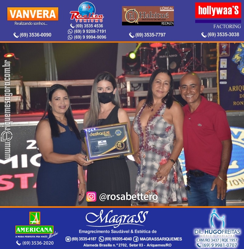 DESTAQUE 2021 - 25º PRÊMIO LEÃO - Realização Lions Clube Ariquemes Canaã Galera & Homenageados