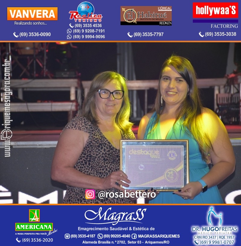 DESTAQUE 2021 - 25º PRÊMIO LEÃO - Realização Lions Clube Ariquemes Canaã Galera & Homenageados