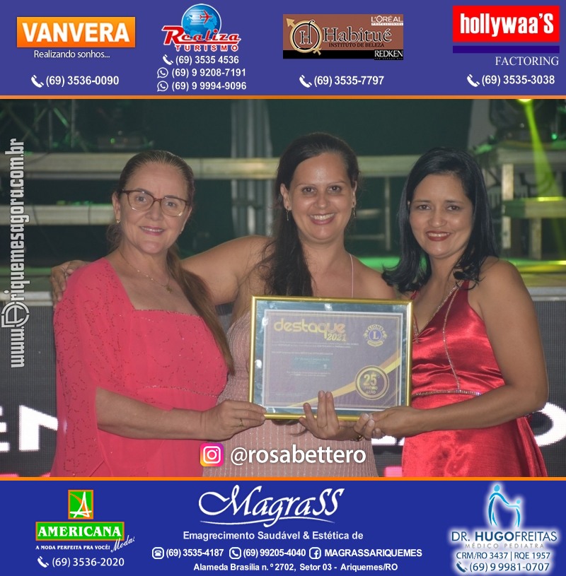 DESTAQUE 2021 - 25º PRÊMIO LEÃO - Realização Lions Clube Ariquemes Canaã Galera & Homenageados