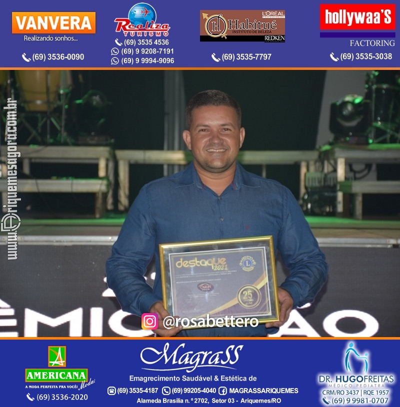 DESTAQUE 2021 - 25º PRÊMIO LEÃO - Realização Lions Clube Ariquemes Canaã Galera & Homenageados