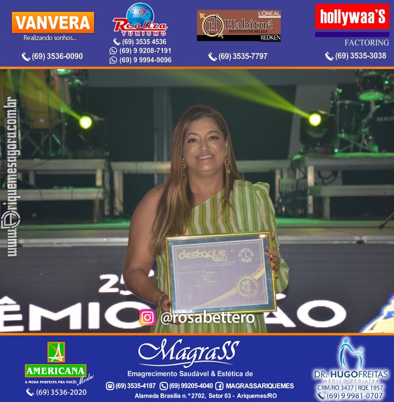 DESTAQUE 2021 - 25º PRÊMIO LEÃO - Realização Lions Clube Ariquemes Canaã Galera & Homenageados