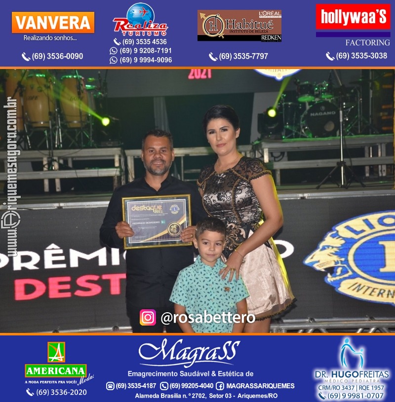 DESTAQUE 2021 - 25º PRÊMIO LEÃO - Realização Lions Clube Ariquemes Canaã Galera & Homenageados