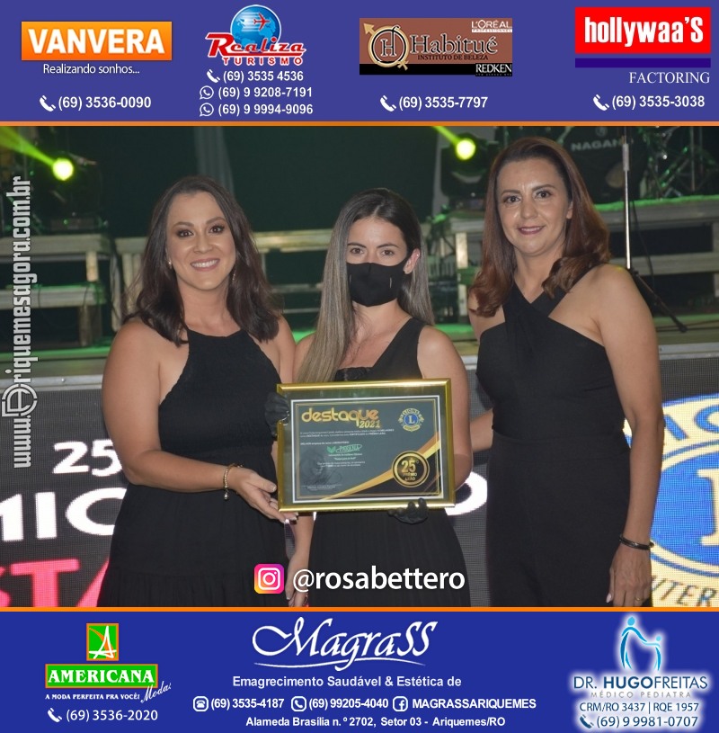 DESTAQUE 2021 - 25º PRÊMIO LEÃO - Realização Lions Clube Ariquemes Canaã Galera & Homenageados