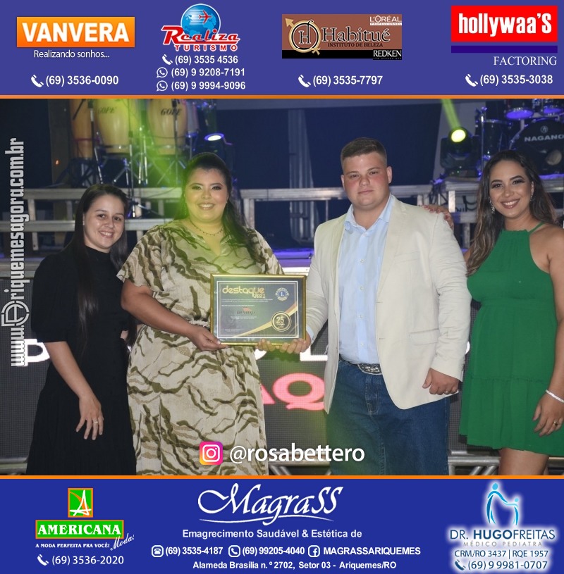 DESTAQUE 2021 - 25º PRÊMIO LEÃO - Realização Lions Clube Ariquemes Canaã Galera & Homenageados