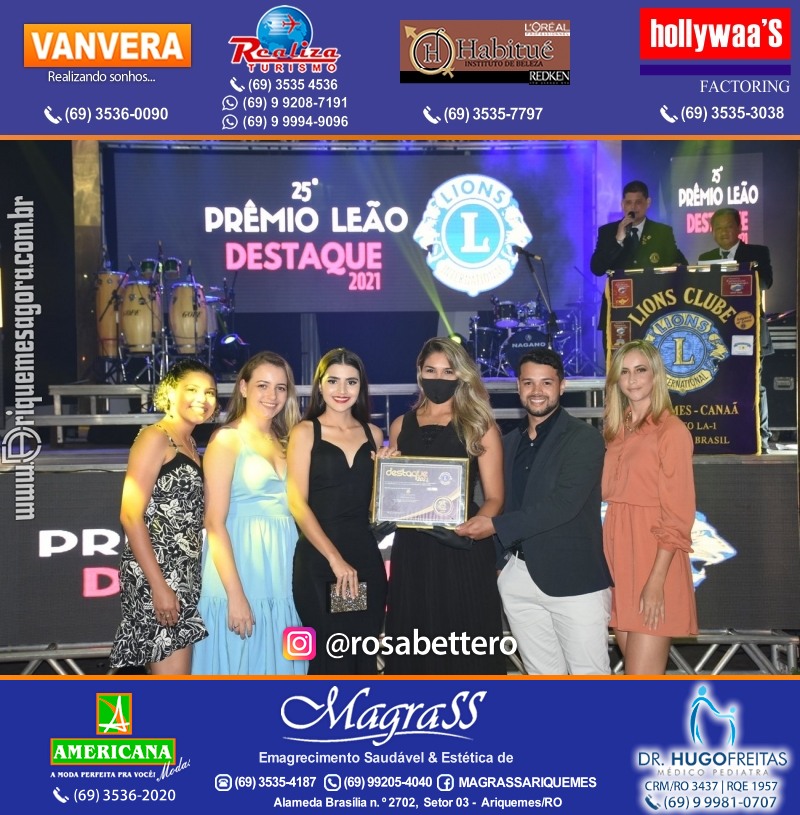 DESTAQUE 2021 - 25º PRÊMIO LEÃO - Realização Lions Clube Ariquemes Canaã Galera & Homenageados