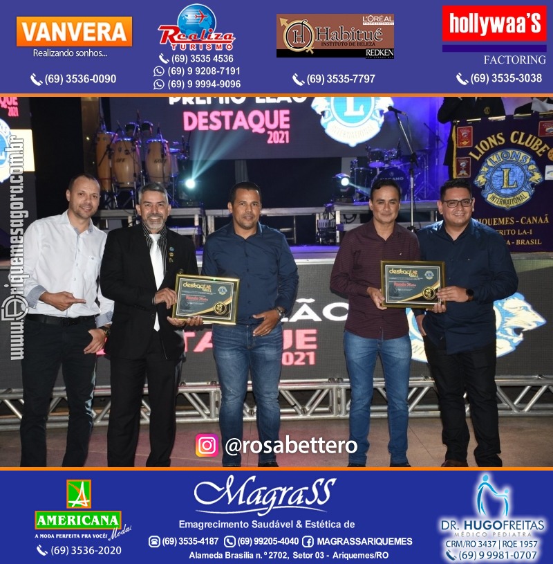 DESTAQUE 2021 - 25º PRÊMIO LEÃO - Realização Lions Clube Ariquemes Canaã Galera & Homenageados