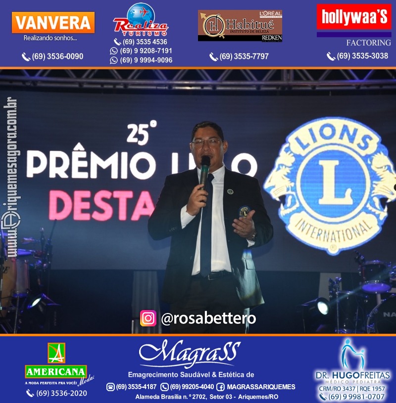 DESTAQUE 2021 - 25º PRÊMIO LEÃO - Realização Lions Clube Ariquemes Canaã Galera & Homenageados