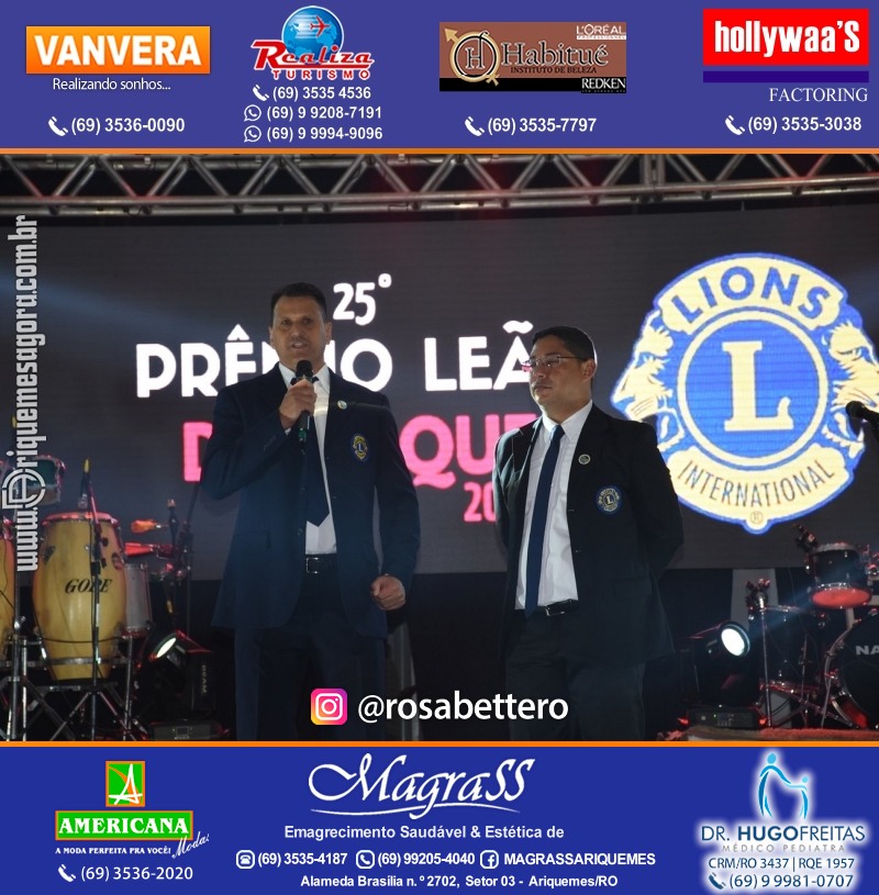 DESTAQUE 2021 - 25º PRÊMIO LEÃO - Realização Lions Clube Ariquemes Canaã Galera & Homenageados
