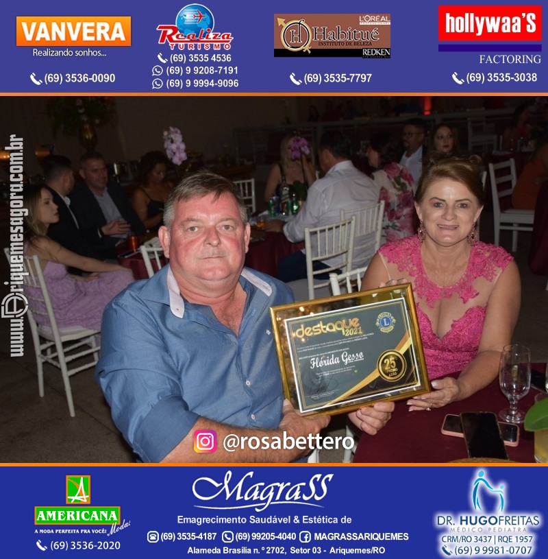 DESTAQUE 2021 - 25º PRÊMIO LEÃO - Realização Lions Clube Ariquemes Canaã Galera & Homenageados