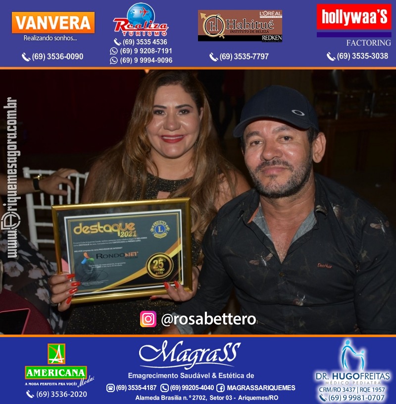 DESTAQUE 2021 - 25º PRÊMIO LEÃO - Realização Lions Clube Ariquemes Canaã Galera & Homenageados