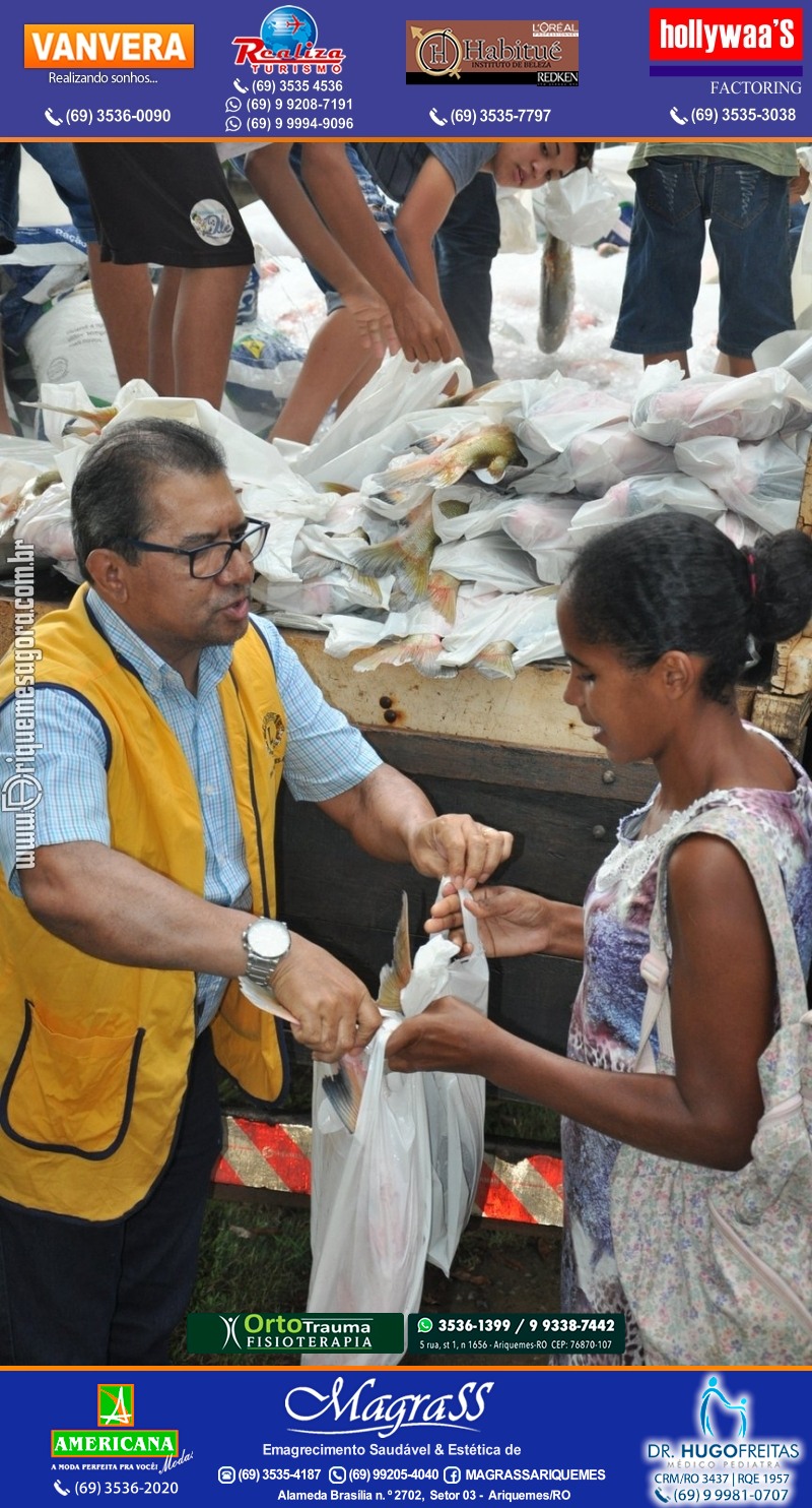 Lions Clube Ariquemes Canaã faz entrega de Peixe na Semana Santa