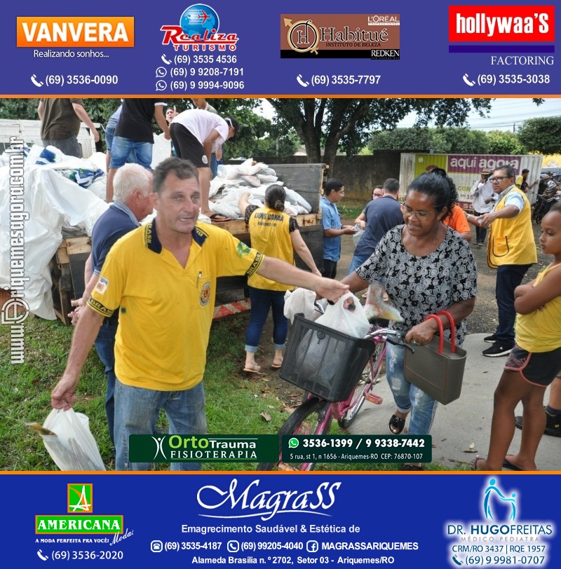 Lions Clube Ariquemes Canaã faz entrega de Peixe na Semana Santa