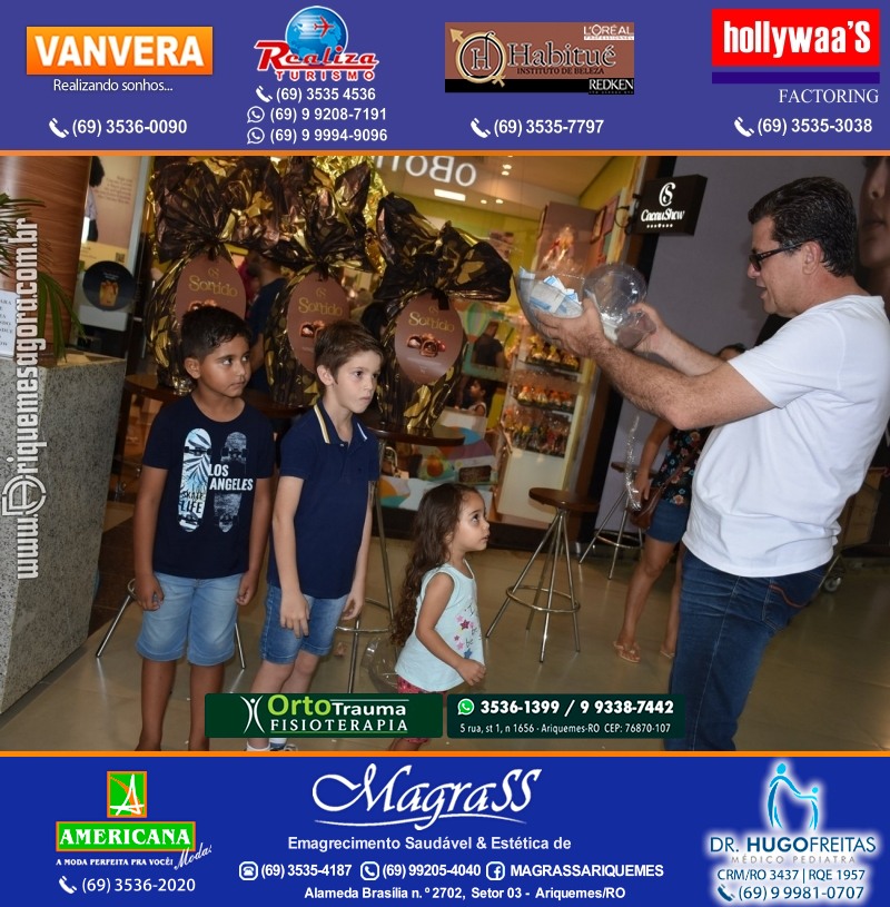 Sorteio de 03 ovos Gigante de Páscoa Cacau Show 7kg em Prol AMAAR e Hospital do Amor em Ariquemes