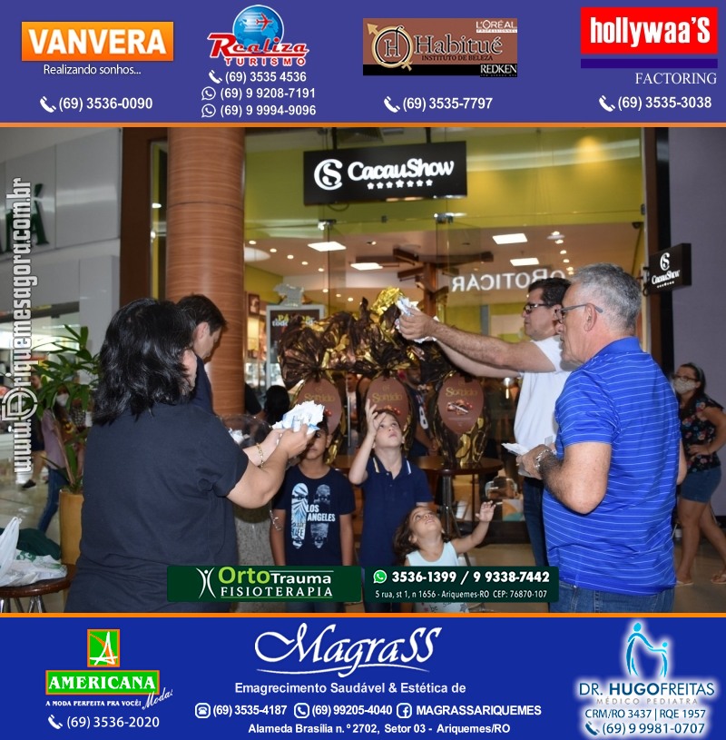 Sorteio de 03 ovos Gigante de Páscoa Cacau Show 7kg em Prol AMAAR e Hospital do Amor em Ariquemes