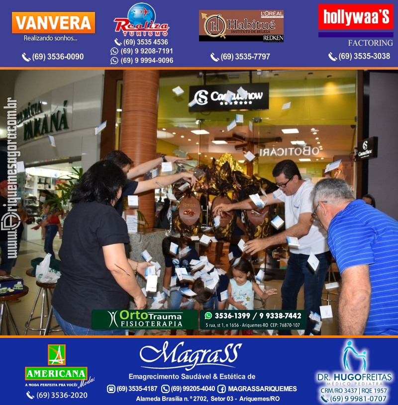 Sorteio de 03 ovos Gigante de Páscoa Cacau Show 7kg em Prol AMAAR e Hospital do Amor em Ariquemes