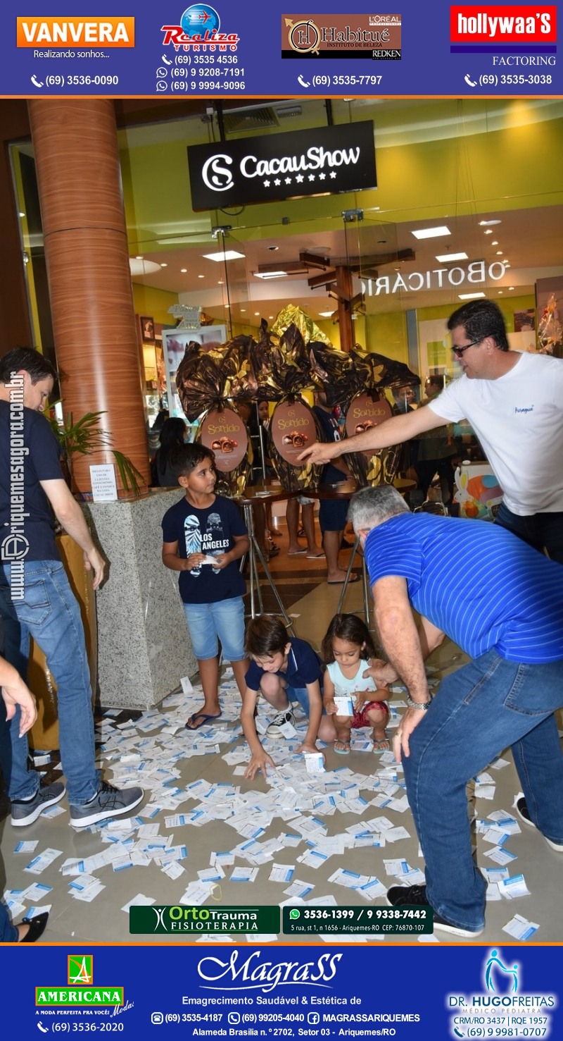 Sorteio de 03 ovos Gigante de Páscoa Cacau Show 7kg em Prol AMAAR e Hospital do Amor em Ariquemes