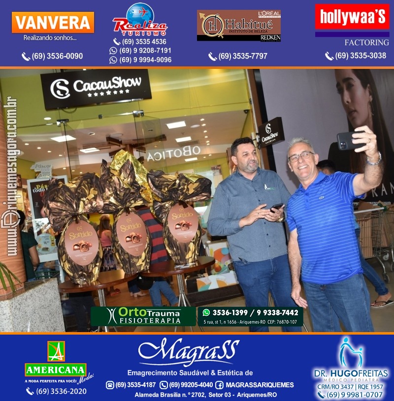 Sorteio de 03 ovos Gigante de Páscoa Cacau Show 7kg em Prol AMAAR e Hospital do Amor em Ariquemes