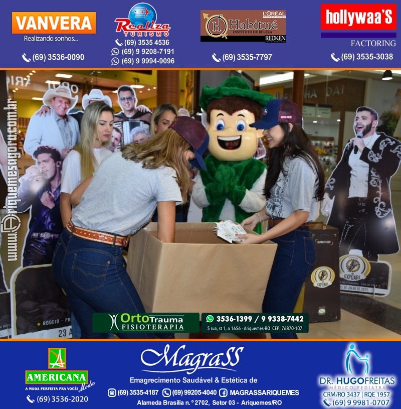 EXPOARI 2022 - Sorteio Kit Promocional “Visita seu Artista Favorito” no IG em Ariquemes