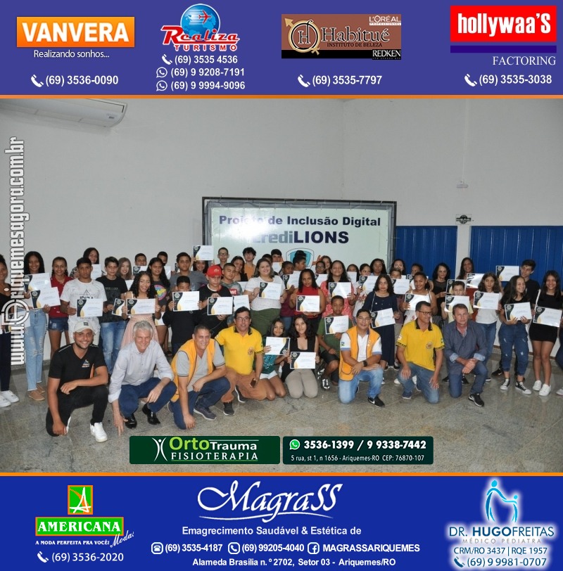 Entrega Certificados Projeto Inclusão Digital Lions Clube Canaã & Crediari