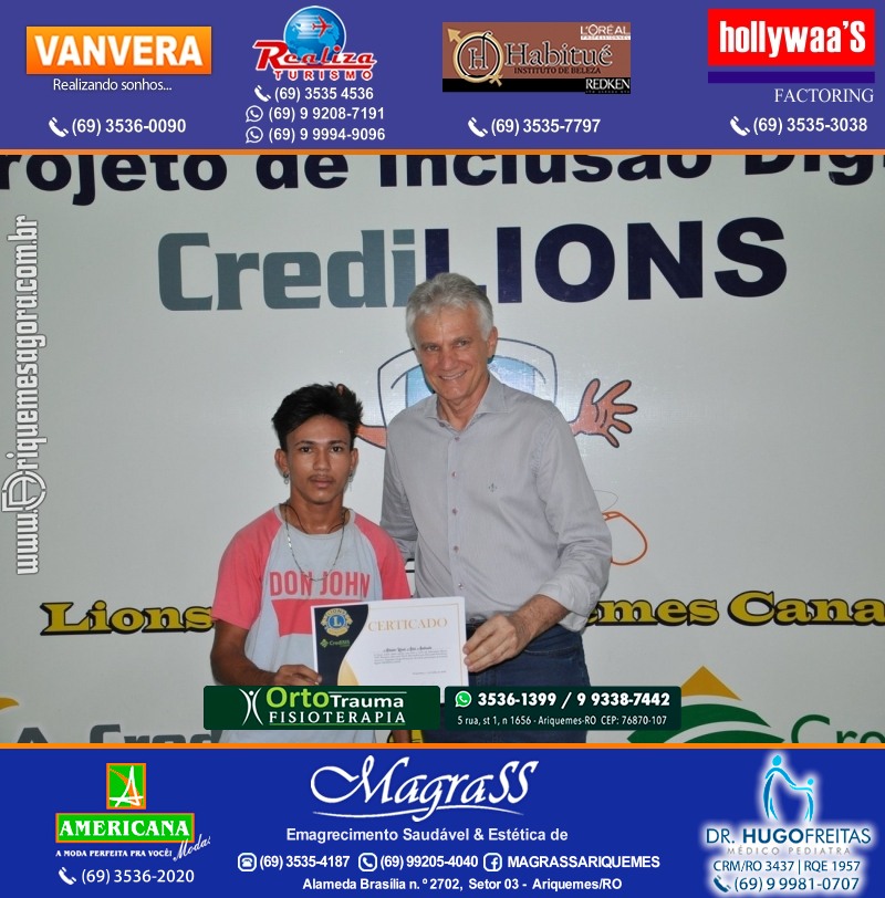 Entrega Certificados Projeto Inclusão Digital Lions Clube Canaã & Crediari