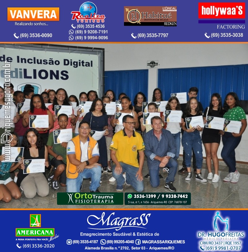 Entrega Certificados Projeto Inclusão Digital Lions Clube Canaã & Crediari