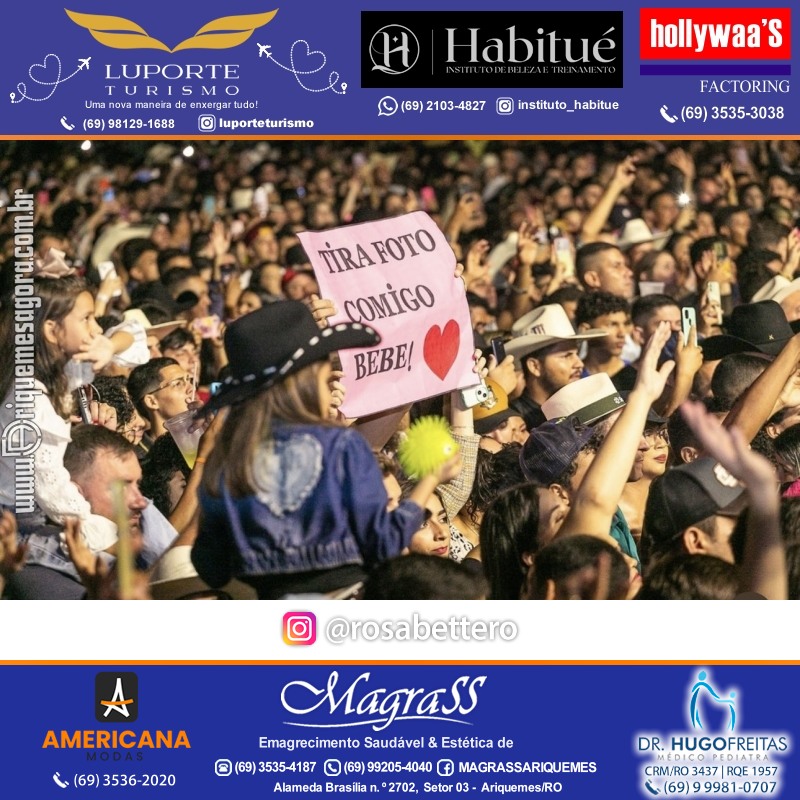 EXPOARI 2023 - Show com Gusttavo Lima & Galera & Stand & Camarote VIP & Camarote V8 na APA em Ariquemes Rondônia