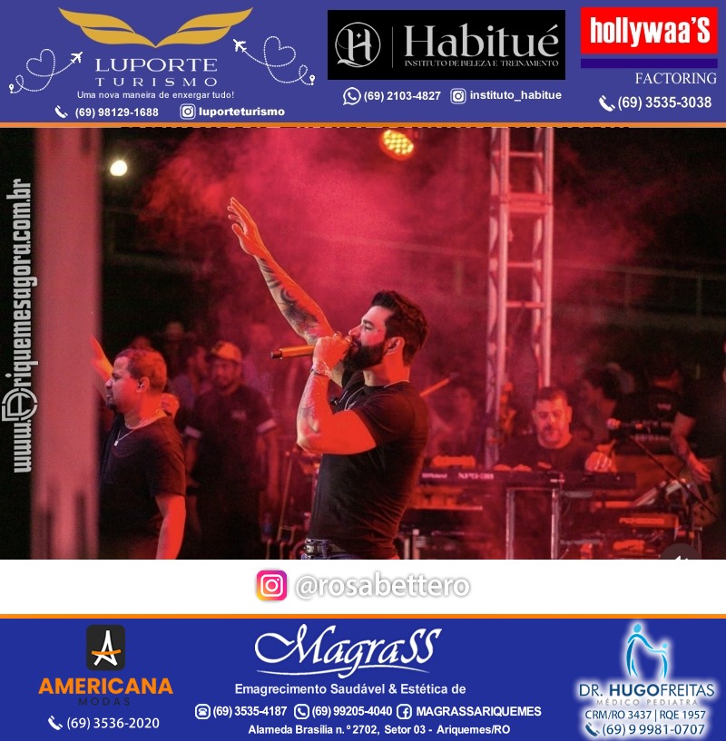 EXPOARI 2023 - Show com Gusttavo Lima & Galera & Stand & Camarote VIP & Camarote V8 na APA em Ariquemes Rondônia