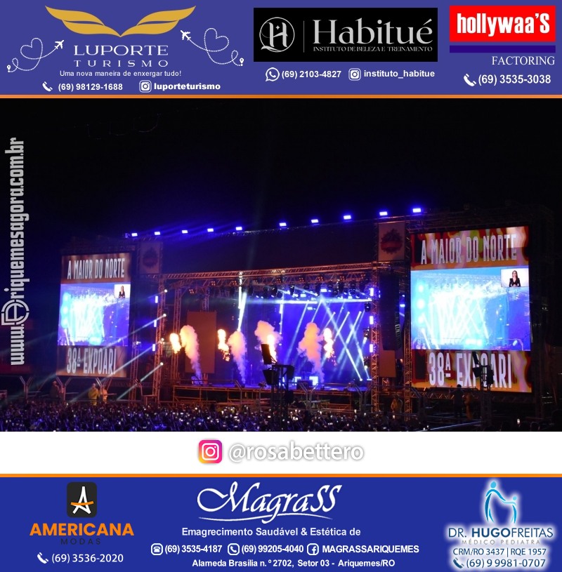 EXPOARI 2023 - Show com Gusttavo Lima & Galera & Stand & Camarote VIP & Camarote V8 na APA em Ariquemes Rondônia