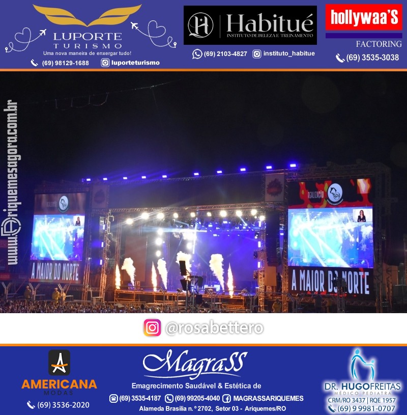 EXPOARI 2023 - Show com Gusttavo Lima & Galera & Stand & Camarote VIP & Camarote V8 na APA em Ariquemes Rondônia