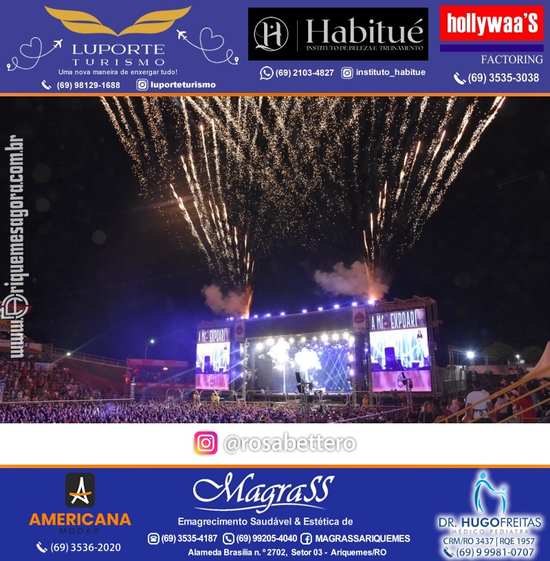 EXPOARI 2023 - Show com Gusttavo Lima & Galera & Stand & Camarote VIP & Camarote V8 na APA em Ariquemes Rondônia