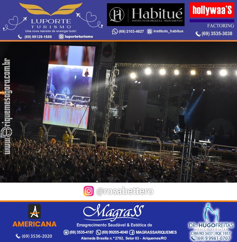 EXPOARI 2023 - Show com Gusttavo Lima & Galera & Stand & Camarote VIP & Camarote V8 na APA em Ariquemes Rondônia