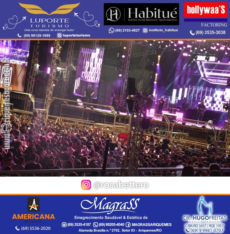 EXPOARI 2023 - Show com Gusttavo Lima & Galera & Stand & Camarote VIP & Camarote V8 na APA em Ariquemes Rondônia
