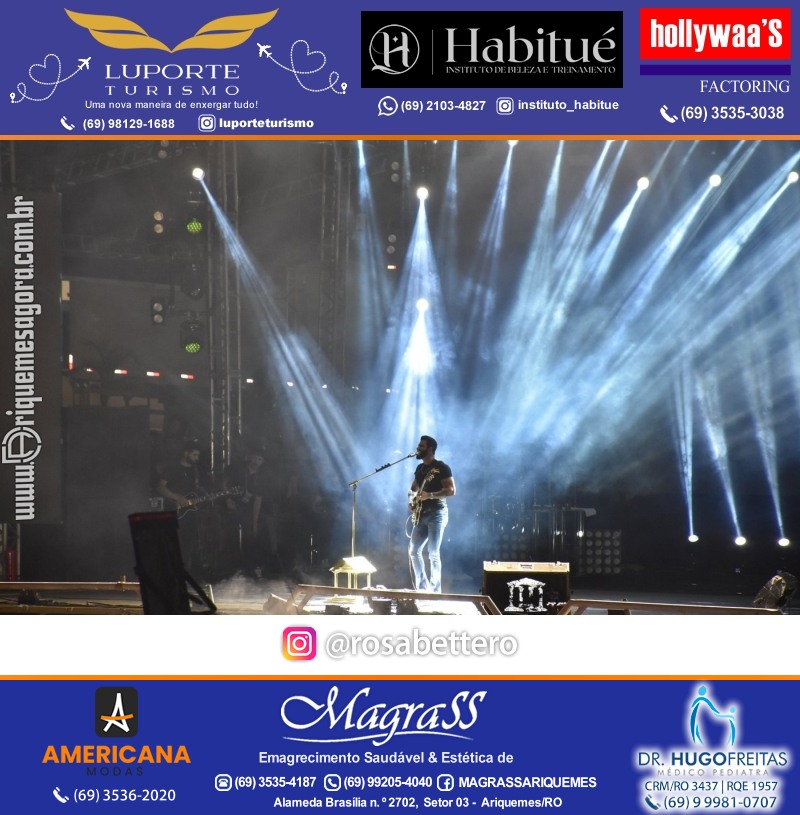EXPOARI 2023 - Show com Gusttavo Lima & Galera & Stand & Camarote VIP & Camarote V8 na APA em Ariquemes Rondônia