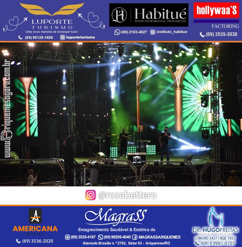 EXPOARI 2023 - Show com Gusttavo Lima & Galera & Stand & Camarote VIP & Camarote V8 na APA em Ariquemes Rondônia
