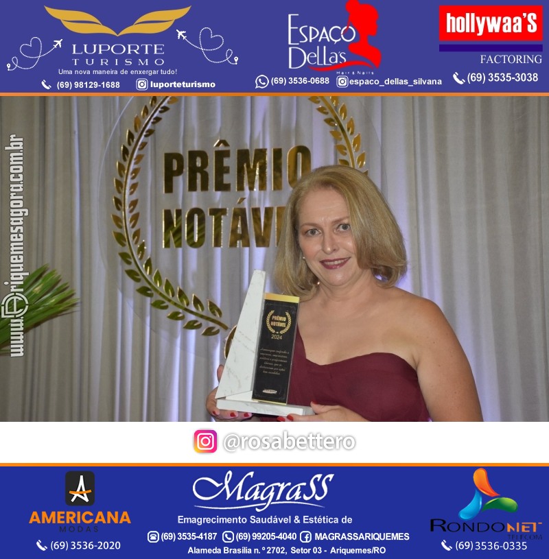 Prêmio Mulher e Prêmio Notável 2024 no Máximus Eventos em Ariquemes Rondônia