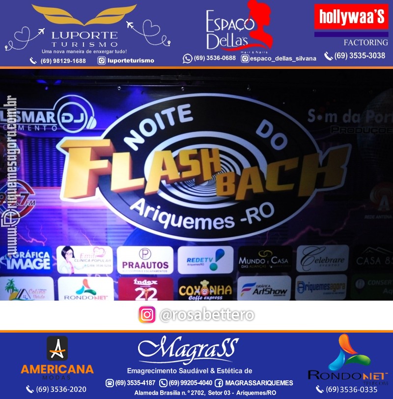 Noite do Flash Back 3ª Edição com premiações em Ariquemes Rondônia
