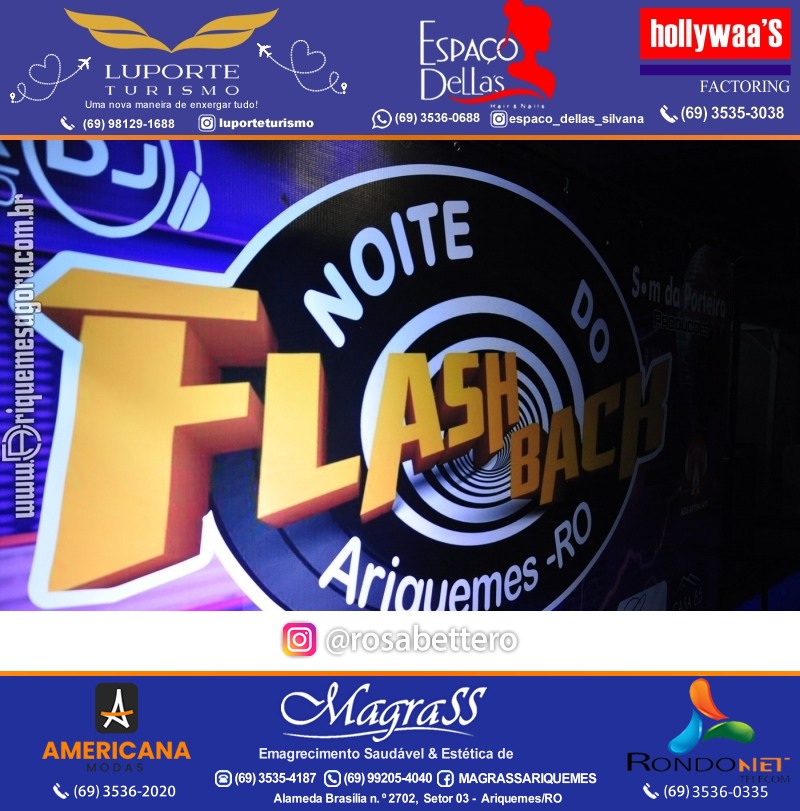 Noite do Flash Back 3ª Edição com premiações em Ariquemes Rondônia