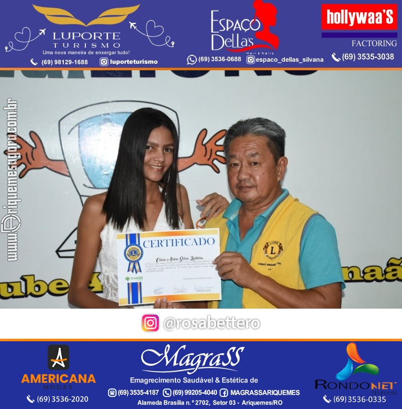 Entrega Certificados Curso Cursos Básico e Avançado do Projeto Inclusão Digital do Lions Clube Canaã em Ariquemes RO