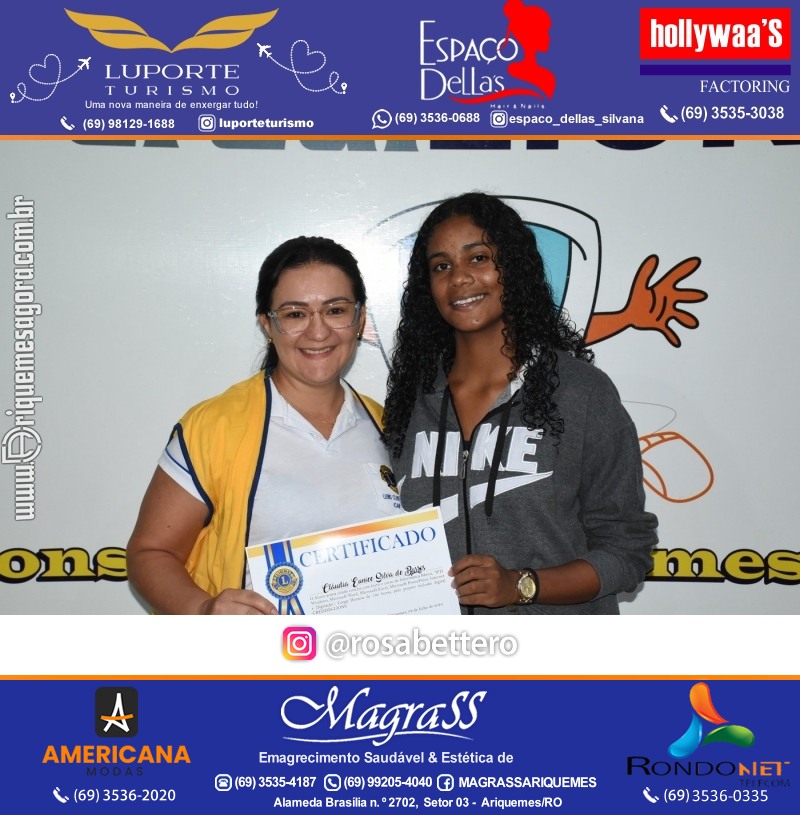 Entrega Certificados Curso Cursos Básico e Avançado do Projeto Inclusão Digital do Lions Clube Canaã em Ariquemes RO