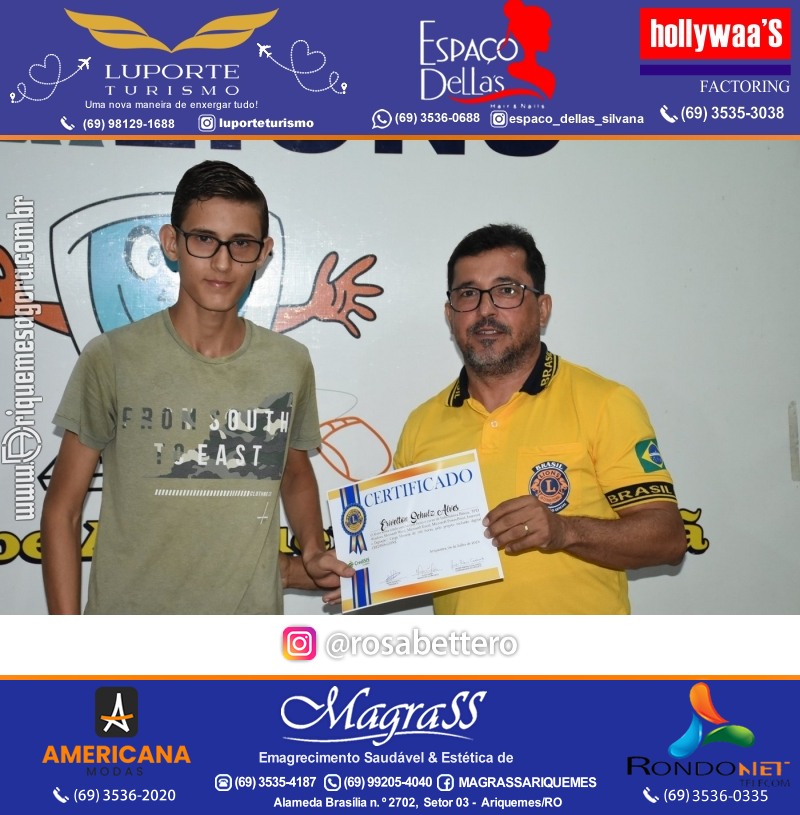 Entrega Certificados Curso Cursos Básico e Avançado do Projeto Inclusão Digital do Lions Clube Canaã em Ariquemes RO