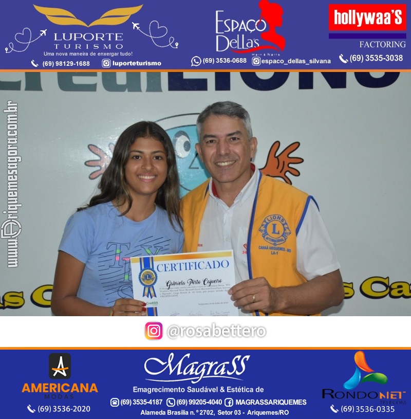 Entrega Certificados Curso Cursos Básico e Avançado do Projeto Inclusão Digital do Lions Clube Canaã em Ariquemes RO