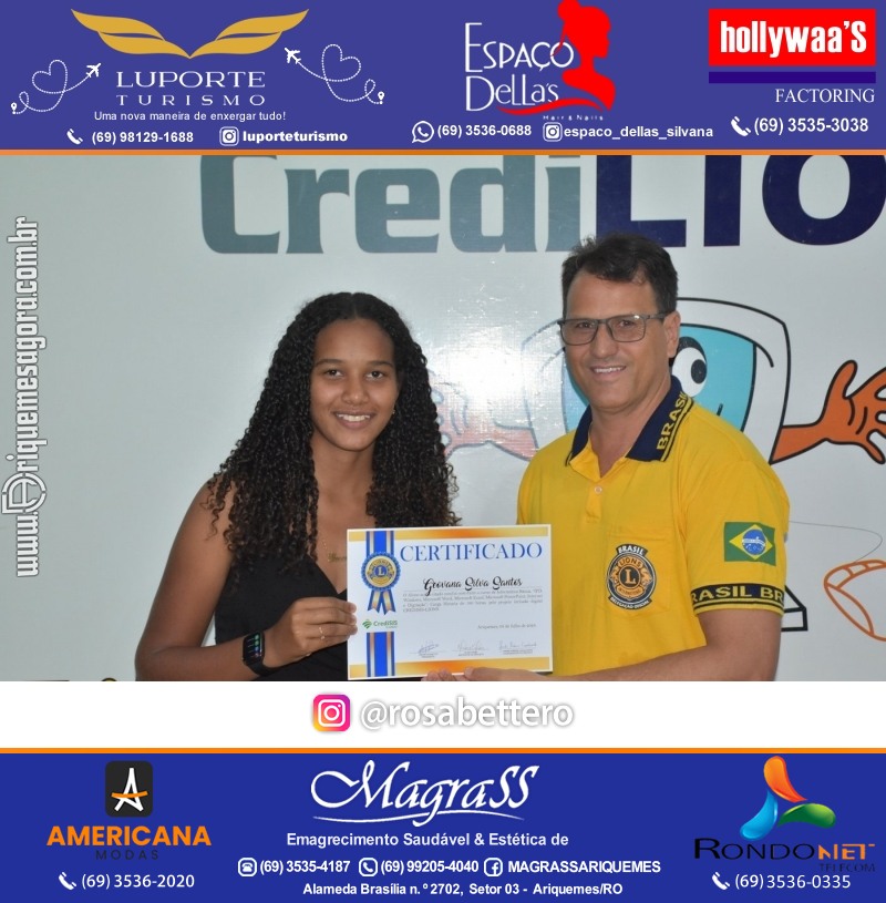 Entrega Certificados Curso Cursos Básico e Avançado do Projeto Inclusão Digital do Lions Clube Canaã em Ariquemes RO
