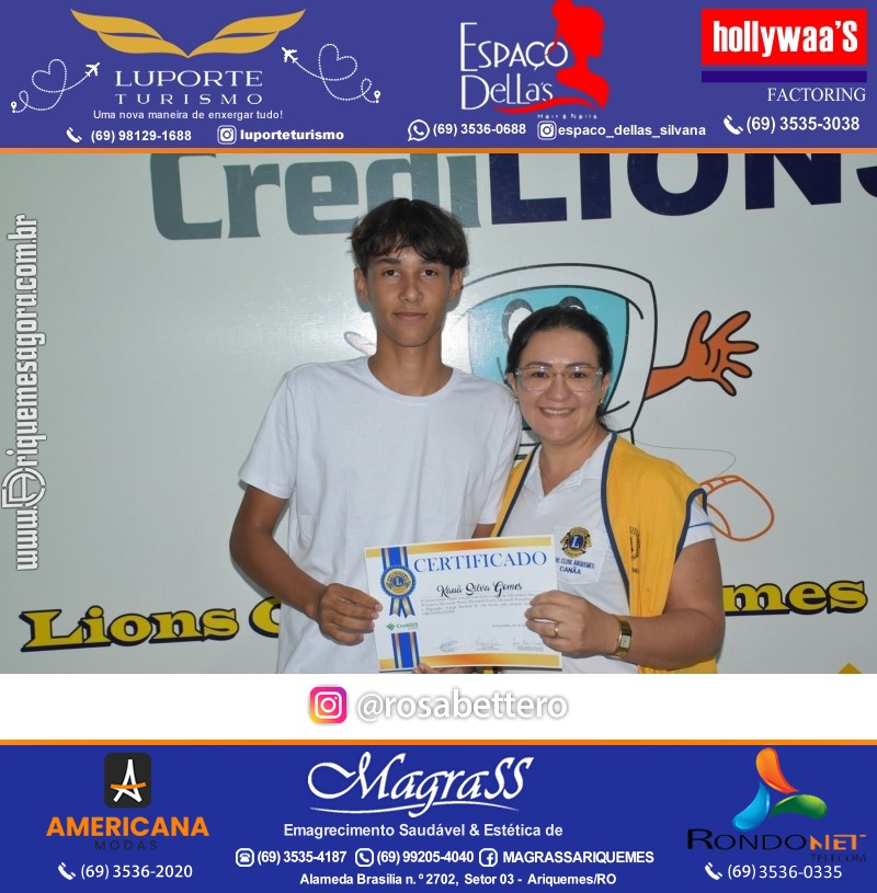Entrega Certificados Curso Cursos Básico e Avançado do Projeto Inclusão Digital do Lions Clube Canaã em Ariquemes RO