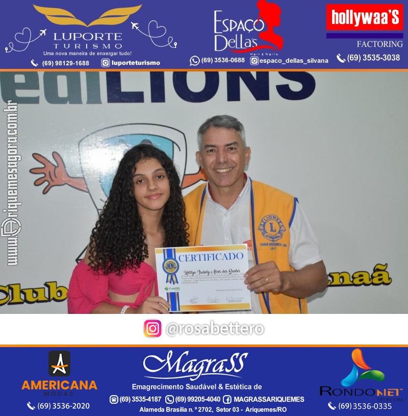 Entrega Certificados Curso Cursos Básico e Avançado do Projeto Inclusão Digital do Lions Clube Canaã em Ariquemes RO