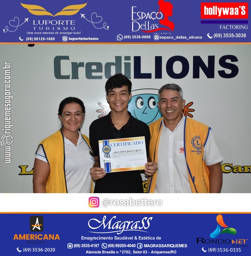 Entrega Certificados Curso Cursos Básico e Avançado do Projeto Inclusão Digital do Lions Clube Canaã em Ariquemes RO